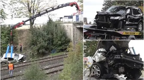 Bolesławice. Wypadli z drogi, spadli z wiaduktu