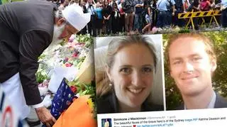 Przed kawiarnią, w której zginęli zakładnicy, mieszkańcy Sydney składają kwiaty 