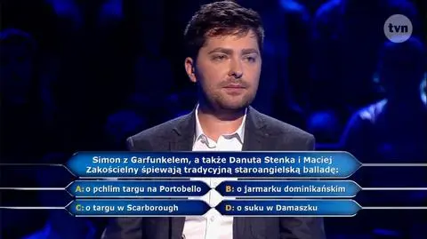 Milionerzy: O czym w staroangielskiej balladzie śpiewali Simon z Garfunkelem?