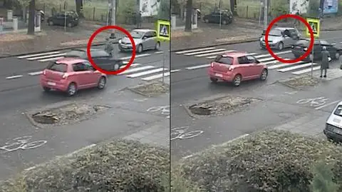 Potrącony na pasach ma złamaną nogę i uraz kręgosłupa