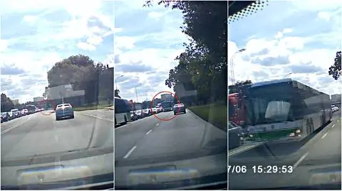 Na nagraniu widać, jak kierowca łamie przepisy