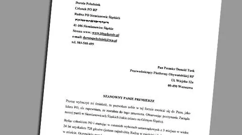 "Kolesiostwo i rozdawanie posad. Miasto umiera". Radna PO ze Śląska pisze do premiera