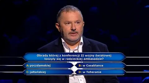 "Milionerzy". Pytanie o konferencję II wojny światowej, która odbyła się w radzieckiej ambasadzie