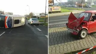 Ambulans zderzył się z maluchem na jednym z jeleniogórskim skrzyżowań