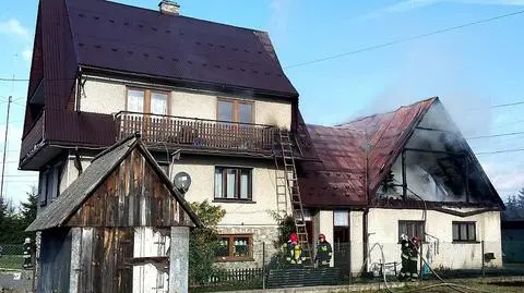 Pożar w Szaflarach. Korki na Zakopiance