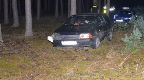 Próbował zepchnąć z drogi radiowóz. Pościg zakończył się w lesie