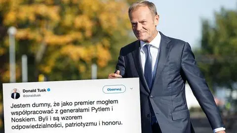 Donald Tusk na Twitterze komentuje zatrzymanie generała Pytla