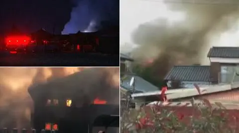 Samolot rozbił się na terenie dzielnicy mieszkaniowej w mieście Kanzaki