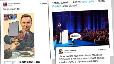 Kandydat PiS Andrzej Duda korzystał na konwencji z promptera?