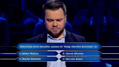 Rekordzista wśród skoczków, wpisany do "Księgi rekordów Guinnessa", to? Pytanie z "Milionerów"