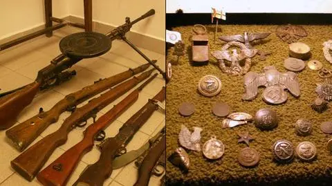 Amunicja, pociski artyleryjskie, karabiny.
Policja zlikwidowała nielegalny arsenał