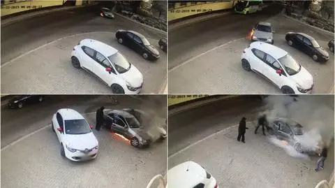 Bolesławiec. Mercedes zaczął się palić w trakcie jazdy