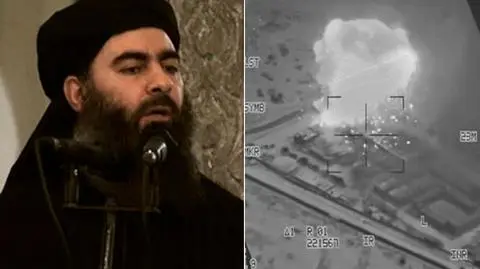 Bagdadi został ranny w ataku lotniczym na jego konwój w zachodnim Iraku. Na nagraniu jeden z nalotów sił koalicji