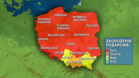 Niemal w całym kraju występuje duże zagrożenie pożarowe