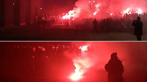 Zabrze. Nagranie z zadymy