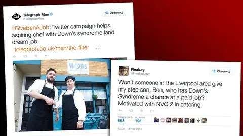 Ben z zespołem Downa znalazł pracę po 9 latach