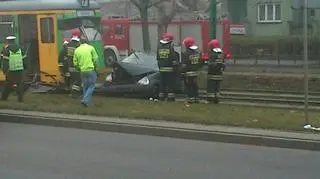Do wypadku doszło przy skrzyżowaniu ulic Przybyszewskiego i Marcelińskiej