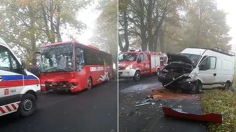 Zderzenie autobusu szkolnego z busem. Dzieci w szpitalu