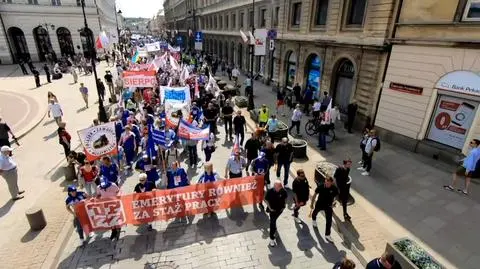 Poland. People march on Labour Day on 1 May. TVN24 News in English