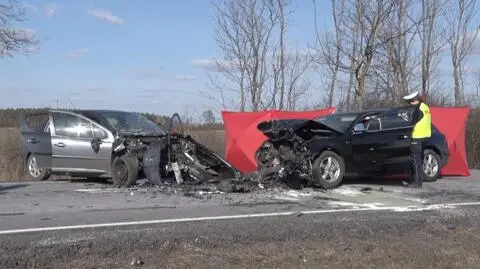 Czołowe zderzenie na krajowej "12". Nie żyje kobieta