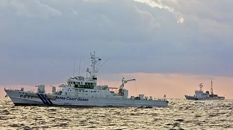 Na zdjęciu japońskie statki w okolicy Senkaku