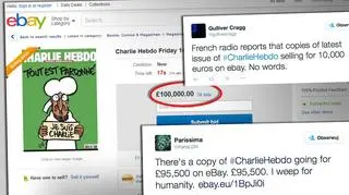 Jeden z egzemplarzy "Charlie Hebdo" sprzedano za 100 tysięcy funtów