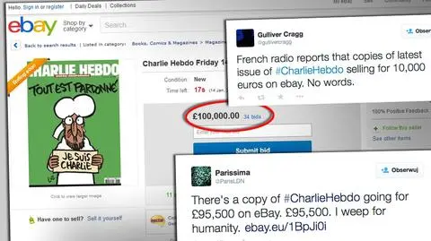 Nowy numer Charlie Hebdo sprzedany za 100 tys. funtów