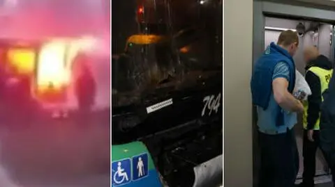 Nie miał biletu, pogroził kontrolerom, odpalił racę w autobusie