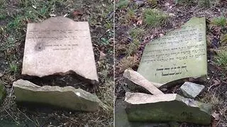 Niektóre płyty nagrobne zostały niemal kompletnie zniszczone