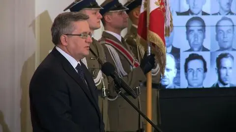 Bronisław Komorowski podczas uroczystości w Pałacu Prezydenckim