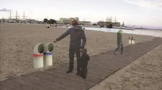 Konkurs na designerskie śmietniki na gdyńskiej plaży wygrał "peryskop"
