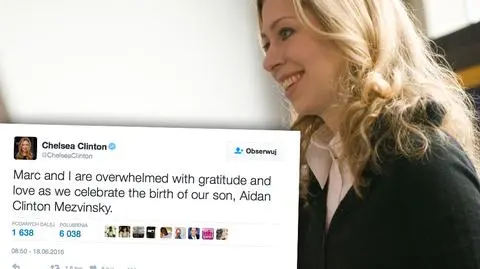 USA. Chelsea Clinton urodziła drugie dziecko, chłopczyka Aidana