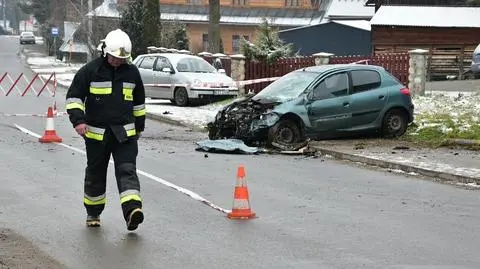 18-letni kierowca wpadł w poślizg