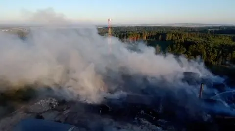 Pożar składowiska odpadów na Dolnym Śląsku