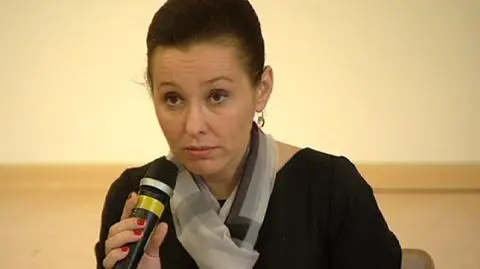 Danuta Olewnik podczas konferencji 25 kwietnia 