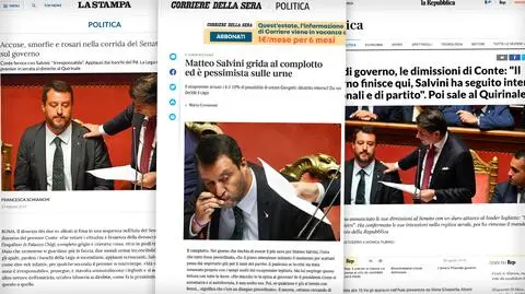 Włochy. Prasa o kryzysie rządowym