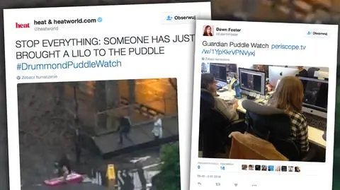 #DrummondPuddleWatch. Kałuża i relacja na żywo