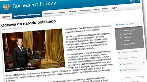 Odezwa prezydenta Rosji po polsku