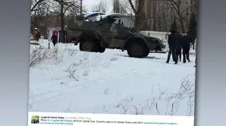 Rosyjskie pojazdy opancerzone KamAZ-43269 Wystrieł. Zdjęcie miało zostać zrobione w Donbasie