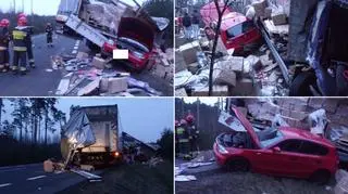 Kierowca ciężarówki w momencie uderzenia był w kabinie