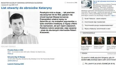 Naczelny "Dziennika" miesza internautów z błotem