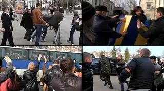 Telewizja ATR relacjonowała zamieszki, do jakich doszło przed parlamentem Krymu 26 lutego 2014 roku