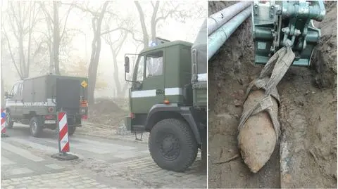 Saperzy wyciągnęli bombę z wykopu