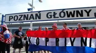 Chorwaccy kibice na poznańskim dworcu