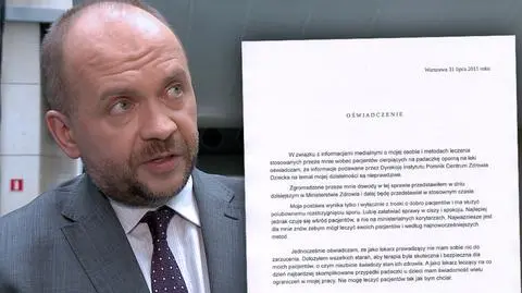 Oświadczenie lekarza leczącego marihuaną. Oświadczenie dr Bachańskiego