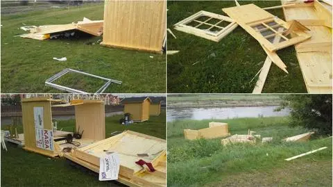 Zniszczenia w nowej przystani nad Wartą. Uszkodzona większość domków