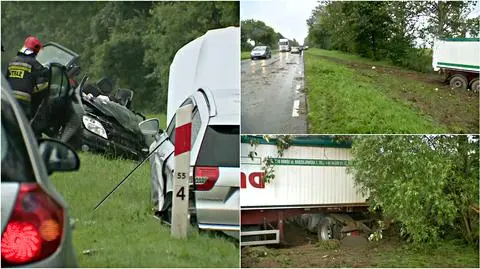 Stargard. Zderzył się z ciężarówką. Zginął na miejscu