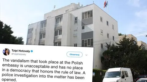 Wiceszefowa MSZ Izraela komentuje akt wandalizmu przed polską ambasadą