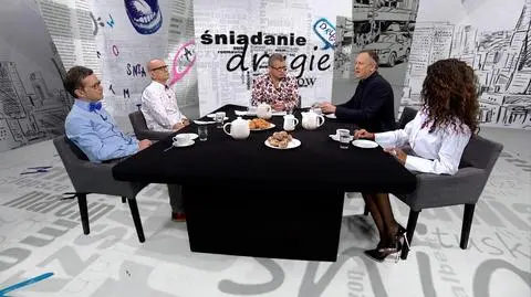 Dariusz Rosiak, Jan Wróbel, Aleksandra Pawlicka i Cezary Łazarewicz w "Drugim śniadaniu mistrzów"