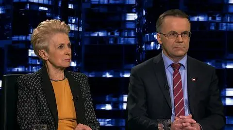 Iwona Śledzińska-Katarasińska i Jarosław Sellin w "Kropce nad i"